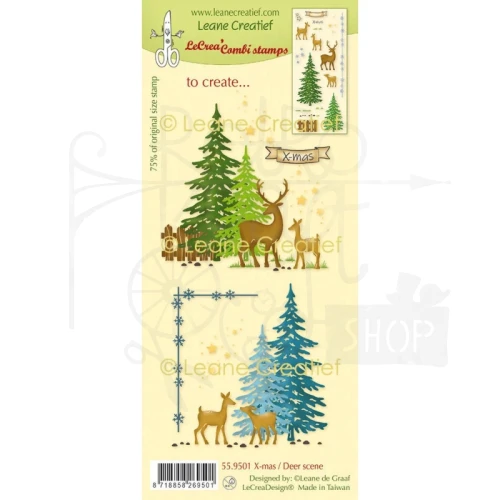 Stempel silikonowy Jelenie i choinki 559.501 LeCreaDesign