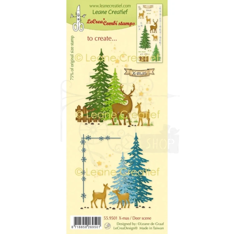 Stempel silikonowy Jelenie i choinki 559.501 LeCreaDesign