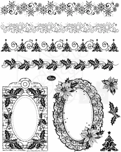 Stempel silikonowy Christmas borders and frames 400300900 Viva Decor