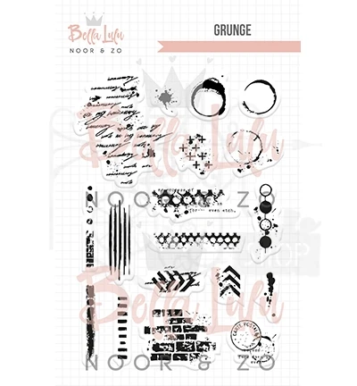 Stempel silikonowy Grunge - elementy 3002-0122 Bella Lulu
