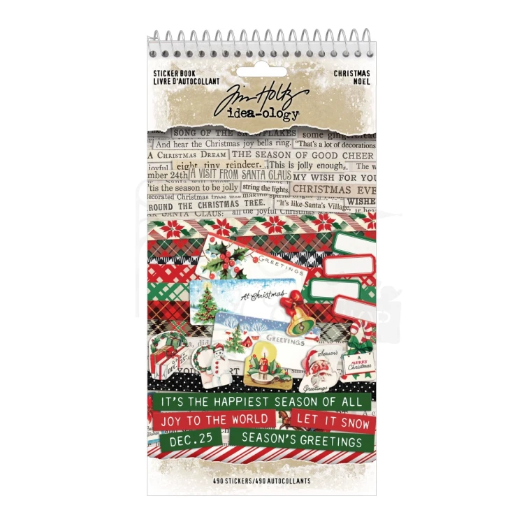 Naklejki Idea-Ology Sticker Book Christmas 10 arkuszy TH94451 Tim Holtz