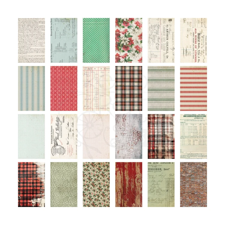 Ozdoby papierowe Idea-Ology Backdrops Christmas 24szt TH94443 Tim Holtz