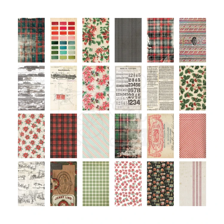 Ozdoby papierowe Idea-Ology Backdrops Christmas 24szt TH94443 Tim Holtz