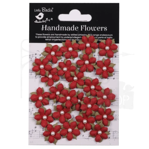 Kwiaty kwiatki papierowe Elira Paper Flowers Cardinal Red 8szt CR94416 Little Birdie