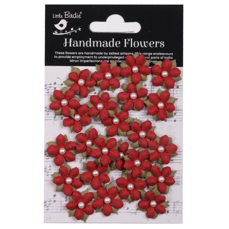Kwiaty kwiatki papierowe Elira Paper Flowers Cardinal Red 8szt CR94416 Little Birdie