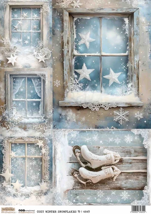 Papier ryżowy do decoupage A4 Ośnieżona przytulna zima 19 4845 ScrapLove