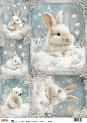 Papier ryżowy do decoupage A4 Ośnieżona przytulna zima 13 4839 ScrapLove