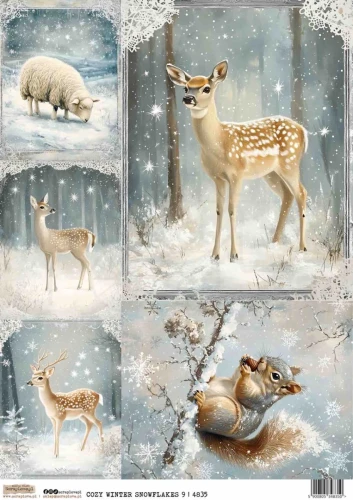 Papier ryżowy do decoupage A4 Ośnieżona przytulna zima 9 4835 ScrapLove