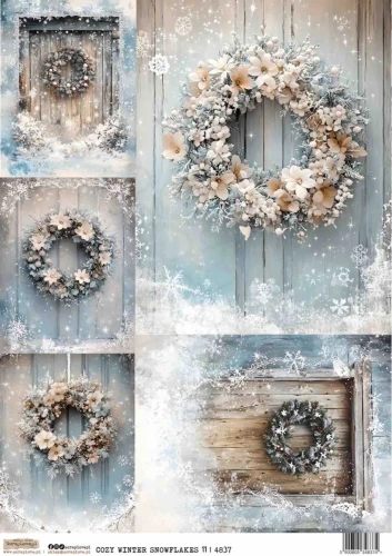 Papier ryżowy do decoupage A4 Ośnieżona przytulna zima 11 4837 ScrapLove