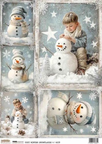 Papier ryżowy do decoupage A4 Ośnieżona przytulna zima 4 4830 ScrapLove