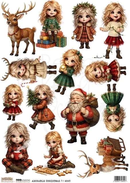 Papier ryżowy do decoupage A4 Urocze święta 1 4849 ScrapLove
