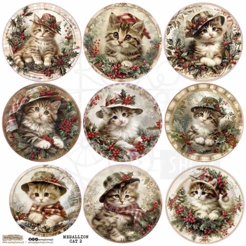 Naklejki papierowe do scrapbookingu i art journalingu Medallion Cat 2 ScrapLove