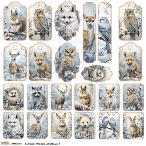 Naklejki papierowe do scrapbookingu i art journalingu Winter Forest Animals 1 ScrapLove