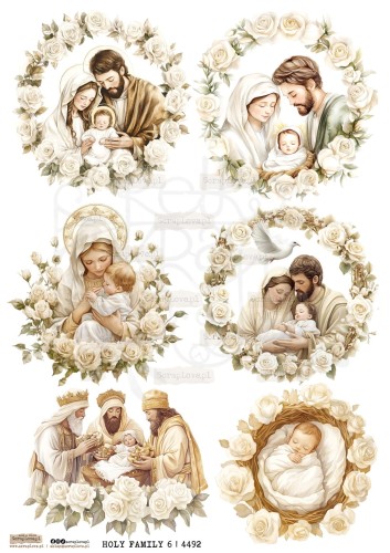 Papier ryżowy do decoupage A4 Święta rodzina 6 4492 ScrapLove