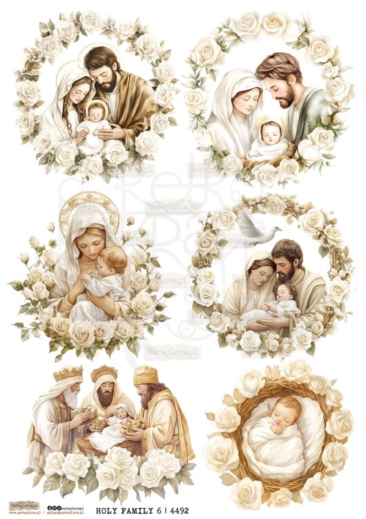 Papier ryżowy do decoupage A4 Święta rodzina 6 4492 ScrapLove