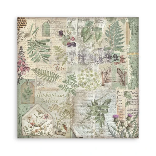 Zestaw papierów do scrapbookingu 20x20 Herbarium Silvae Tła SBBS136 Stamperia