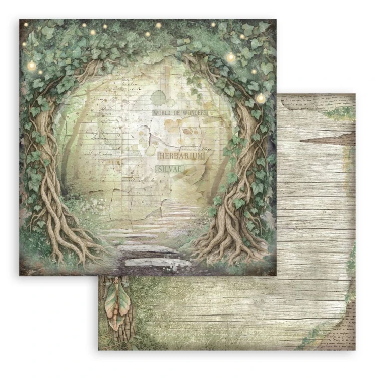 Zestaw papierów do scrapbookingu 20x20 Herbarium Silvae Tła SBBS136 Stamperia