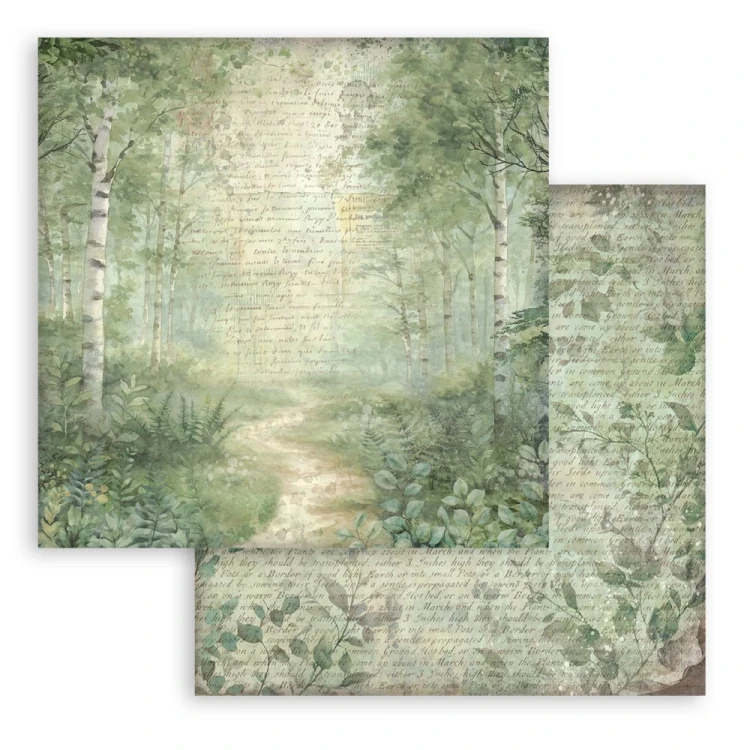 Zestaw papierów do scrapbookingu 20x20 Herbarium Silvae Tła SBBS136 Stamperia