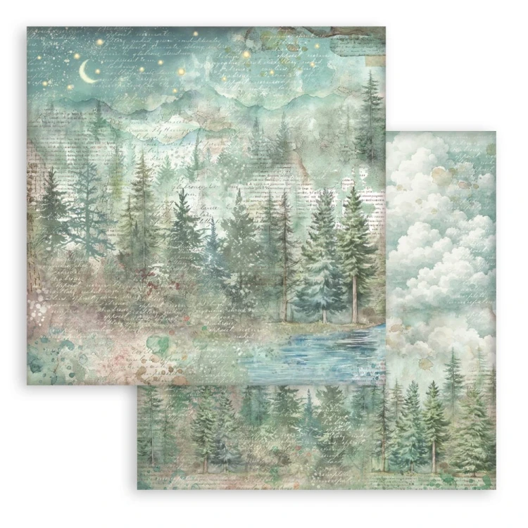 Zestaw papierów do scrapbookingu 20x20 Herbarium Silvae Tła SBBS136 Stamperia