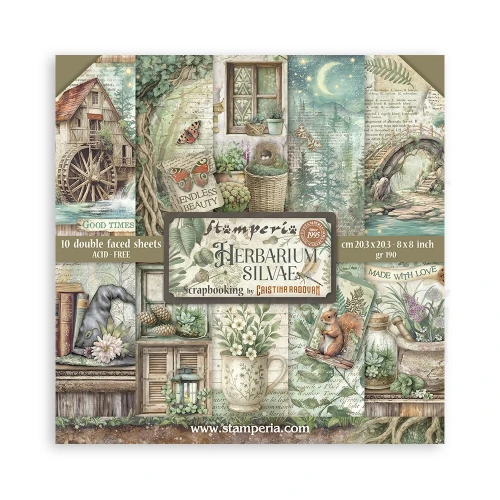 Zestaw papierów do scrapbookingu 20x20 Herbarium Silvae SBBS135 Stamperia