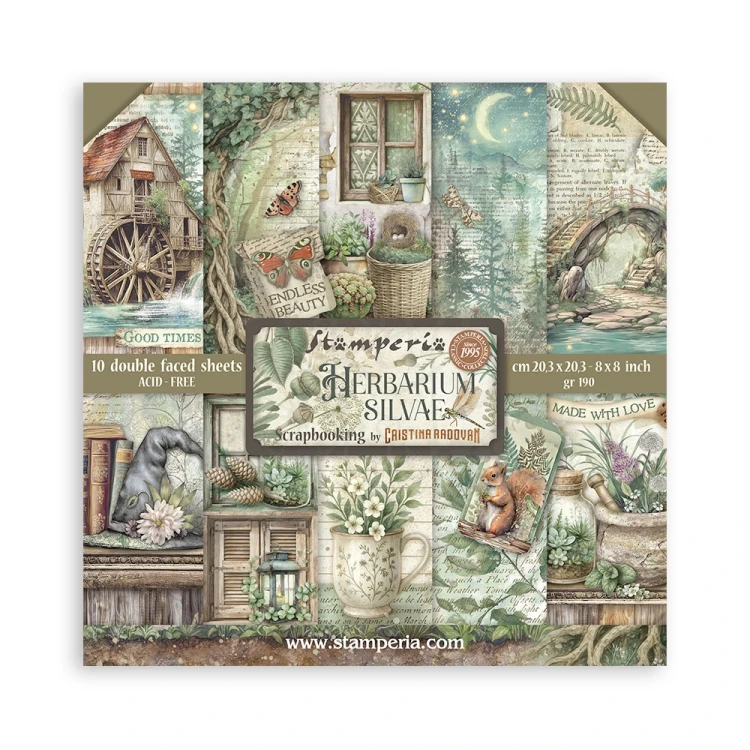 Zestaw papierów do scrapbookingu 20x20 Herbarium Silvae SBBS135 Stamperia
