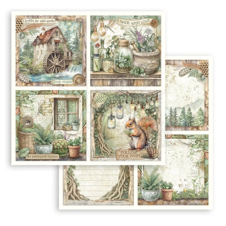 Zestaw papierów do scrapbookingu 20x20 Herbarium Silvae SBBS135 Stamperia