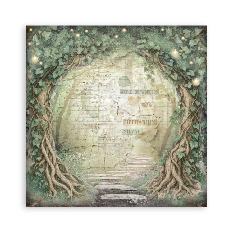 Zestaw papierów jednostronnych do scrapbookingu 20x20 Herbarium Silvae 22 arkusze SBBSXB20 Stamperia