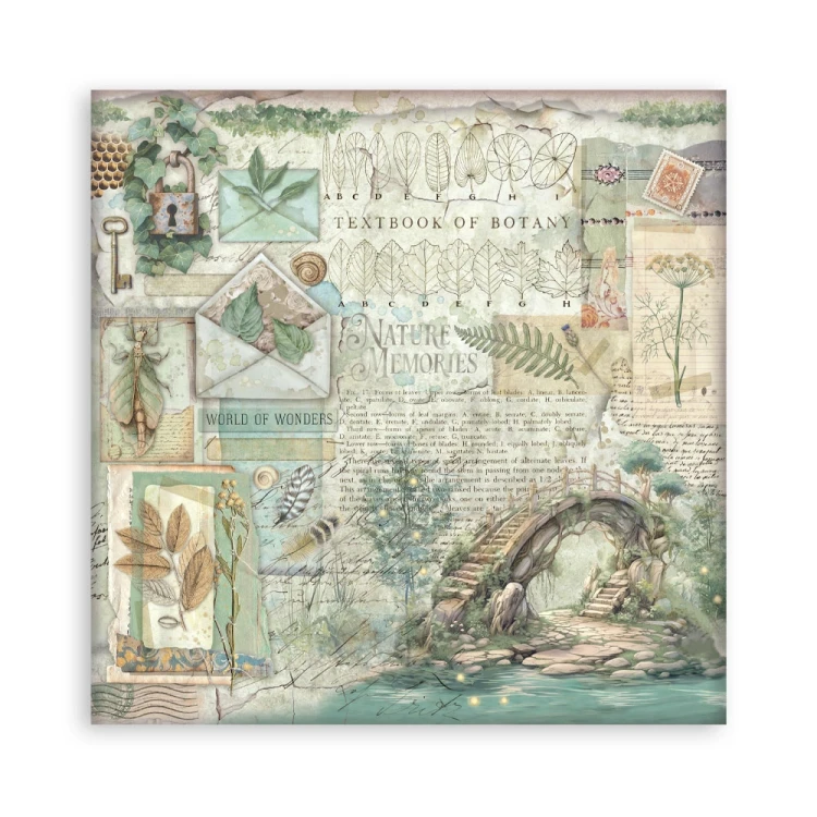 Zestaw papierów jednostronnych do scrapbookingu 20x20 Herbarium Silvae 22 arkusze SBBSXB20 Stamperia