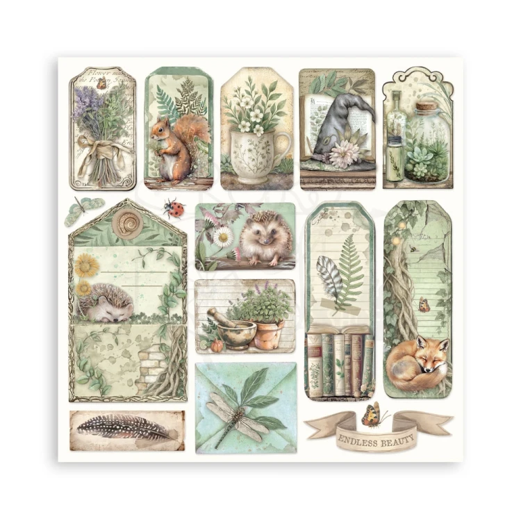 Zestaw papierów jednostronnych do scrapbookingu 20x20 Herbarium Silvae 22 arkusze SBBSXB20 Stamperia