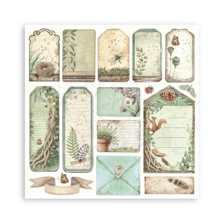 Zestaw papierów jednostronnych do scrapbookingu 20x20 Herbarium Silvae 22 arkusze SBBSXB20 Stamperia