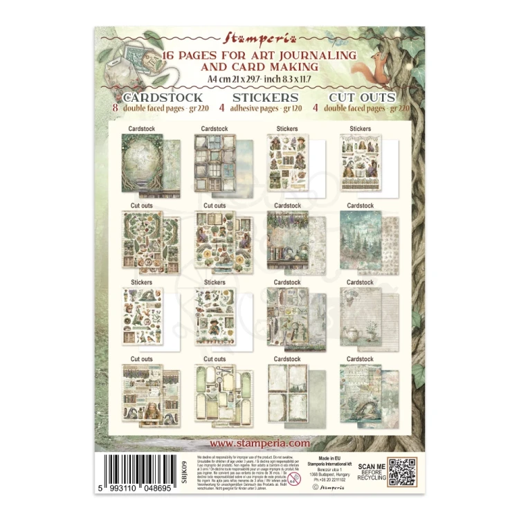 Junk Journal Herbarium Silvae 16 kart SBJK09 Stamperia