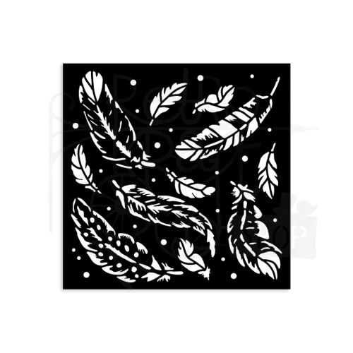 Szablon maska 12x12cm Herbarium Silvae Piórkowe tło KSTDS67 Stamperia