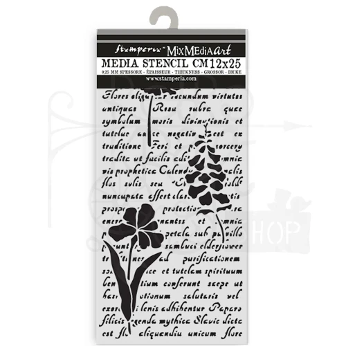 Szablon maska 12x25cm Herbarium Silvae List i kwiaty KSTDL138 Stamperia