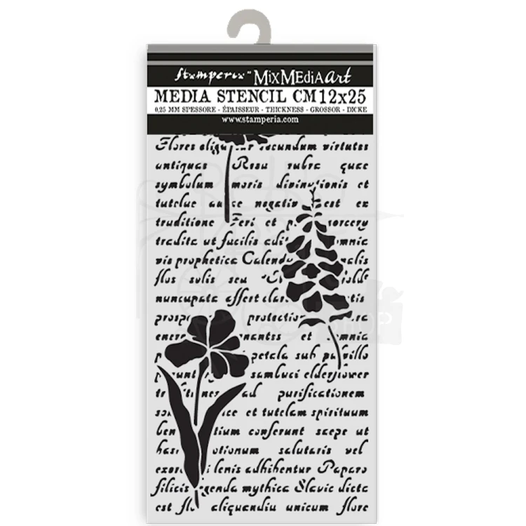 Szablon maska 12x25cm Herbarium Silvae List i kwiaty KSTDL138 Stamperia