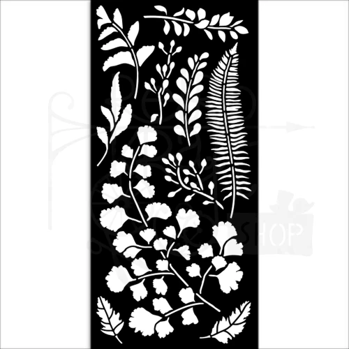 Szablon maska 12x25cm Herbarium Silvae Liście KSTDL137 Stamperia