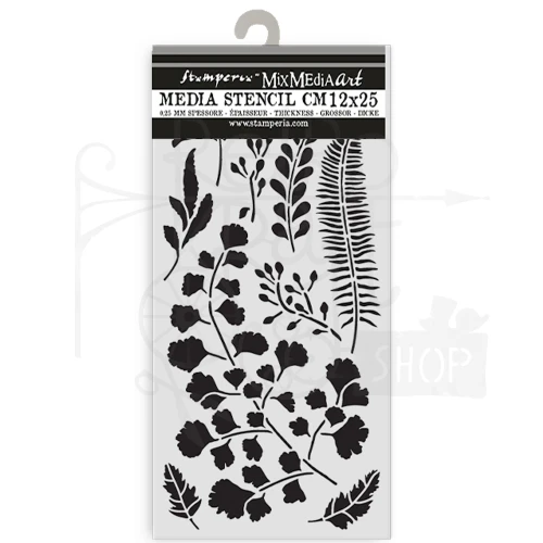 Szablon maska 12x25cm Herbarium Silvae Liście KSTDL137 Stamperia