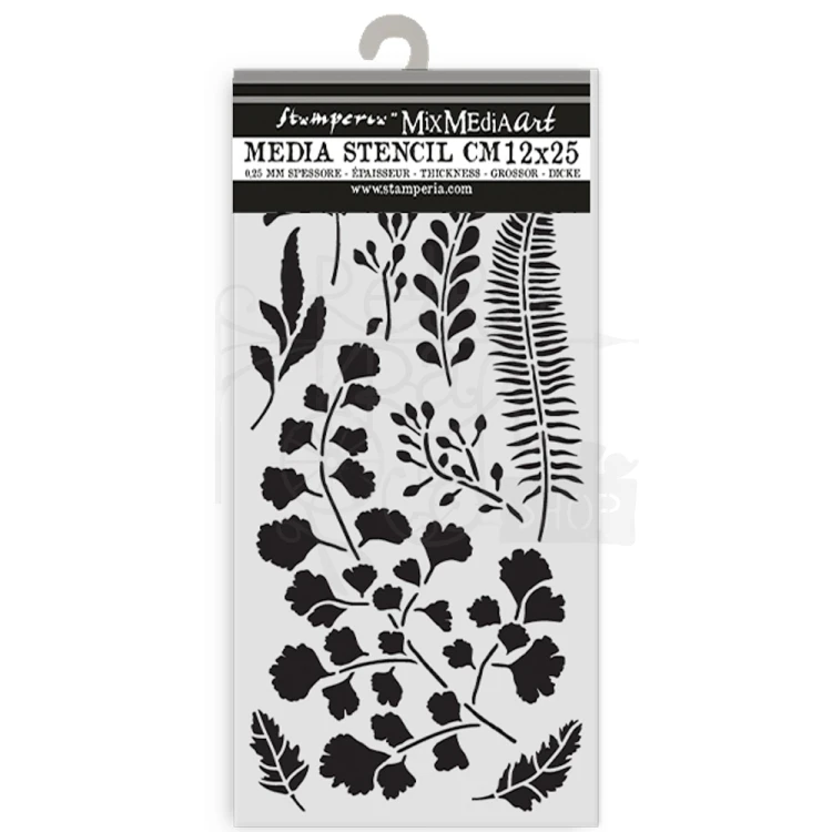 Szablon maska 12x25cm Herbarium Silvae Liście KSTDL137 Stamperia