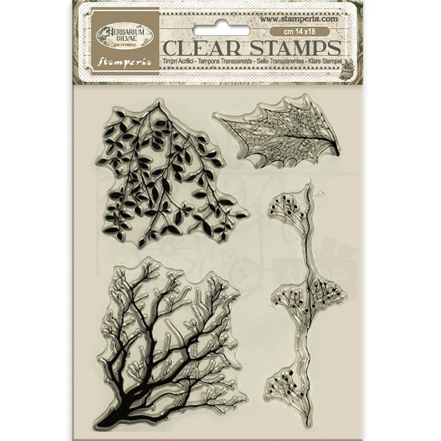 Stempel akrylowy 14x18cm Herbarium Silvae Drzewa WTK232 Stamperia