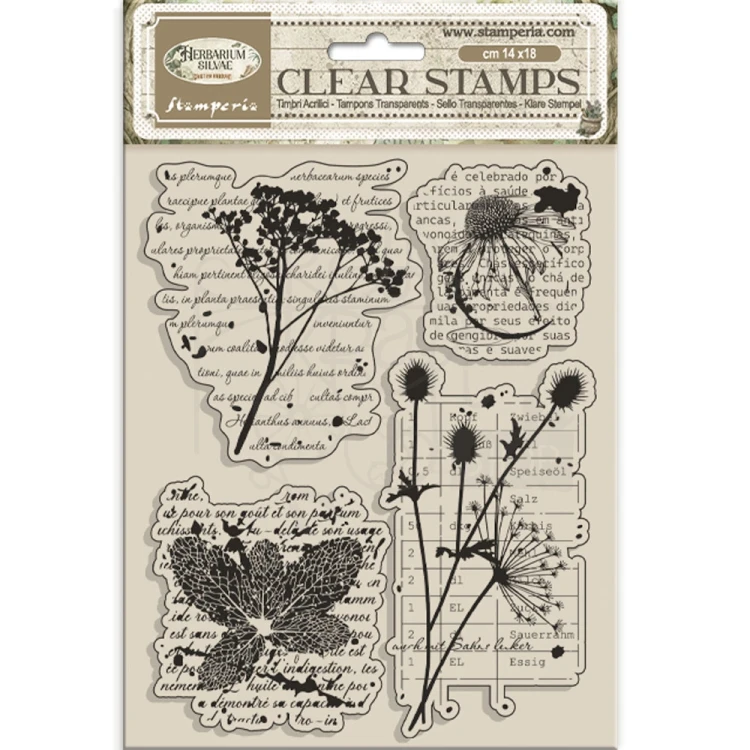 Stempel akrylowy 14x18cm Herbarium Silvae Botanika WTK231 Stamperia