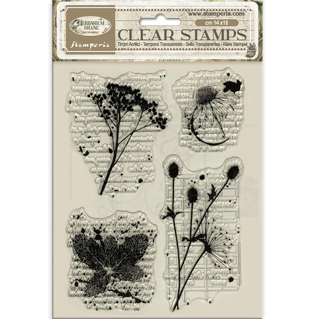 Stempel akrylowy 14x18cm Herbarium Silvae Botanika WTK231 Stamperia
