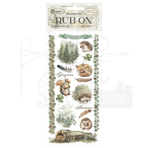Rub-on transfer 10x21.6cm Herbarium Silvae Las DFLRB213 Stamperia