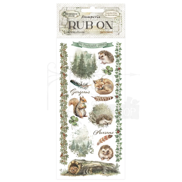 Rub-on transfer 10x21.6cm Herbarium Silvae Las DFLRB213 Stamperia