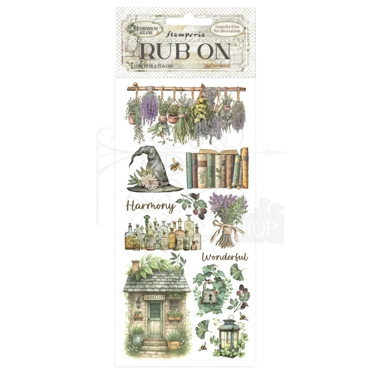 Rub-on transfer 10x21.6cm Herbarium Silvae Lawenda DFLRB212 Stamperia