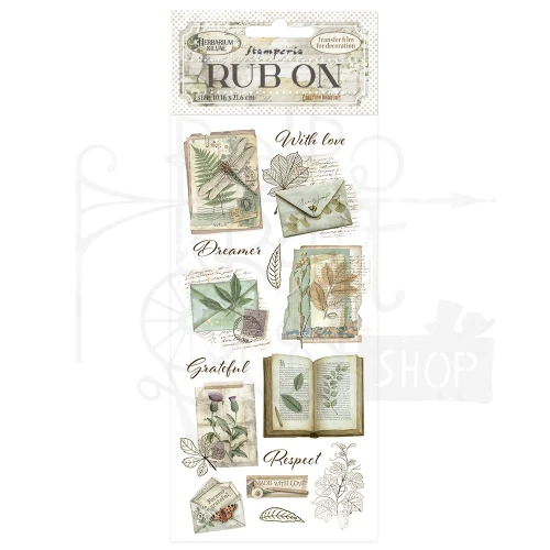 Rub-on transfer 10x21.6cm Herbarium Silvae Zielnik DFLRB210 Stamperia