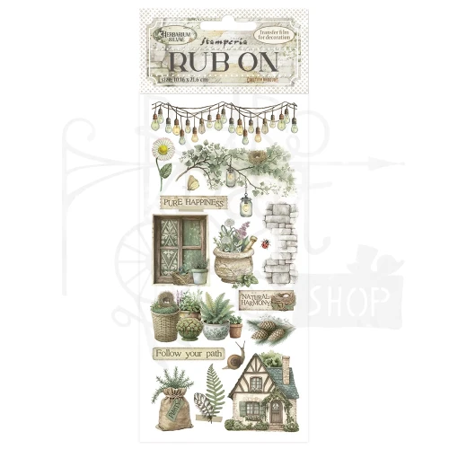 Rub-on transfer 10x21.6cm Herbarium Silvae Chatka DFLRB209 Stamperia