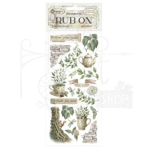 Rub-on transfer 10x21.6cm Herbarium Silvae Tea time DFLRB208 Stamperia