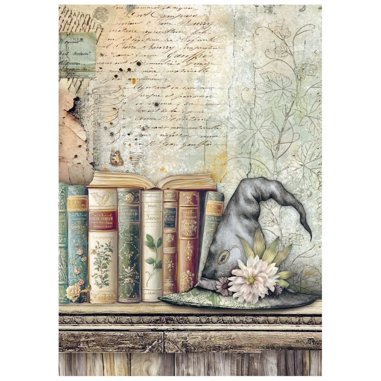 Papier ryżowy A6 Herbarium Silvae 8szt DFSA6X02 Stamperia