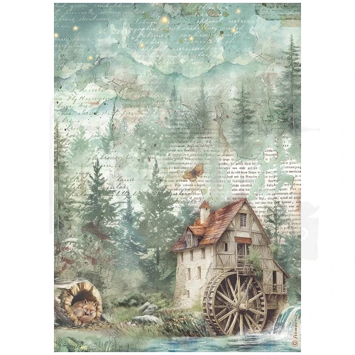 Papier ryżowy do decoupage A4 Herbarium Silvae Młyn DFSA41082 Stamperia