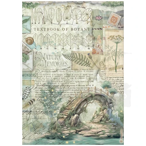 Papier ryżowy do decoupage A4 Herbarium Silvae Mostek DFSA41079 Stamperia
