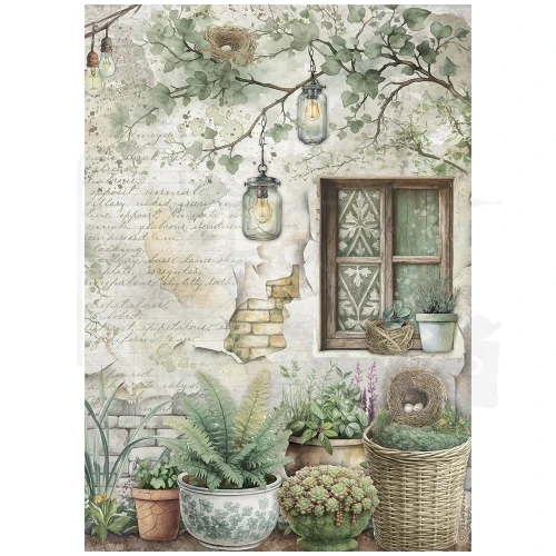 Papier ryżowy do decoupage A4 Herbarium Silvae Okno DFSA41077 Stamperia